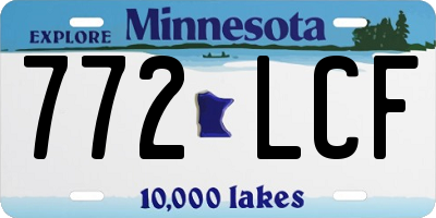 MN license plate 772LCF