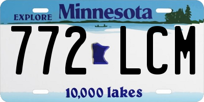 MN license plate 772LCM