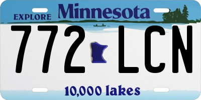 MN license plate 772LCN