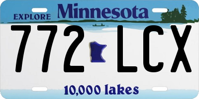 MN license plate 772LCX