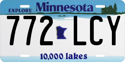 MN license plate 772LCY