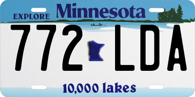 MN license plate 772LDA
