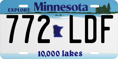 MN license plate 772LDF