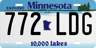 MN license plate 772LDG