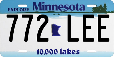 MN license plate 772LEE
