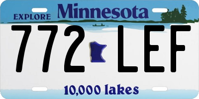 MN license plate 772LEF