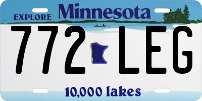 MN license plate 772LEG