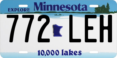 MN license plate 772LEH