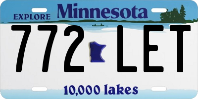 MN license plate 772LET