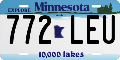 MN license plate 772LEU