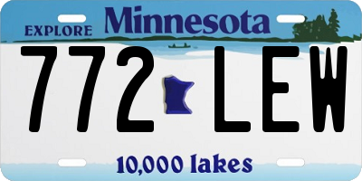 MN license plate 772LEW