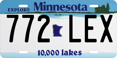 MN license plate 772LEX