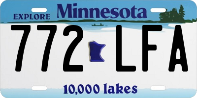 MN license plate 772LFA