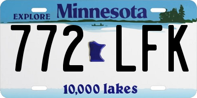 MN license plate 772LFK