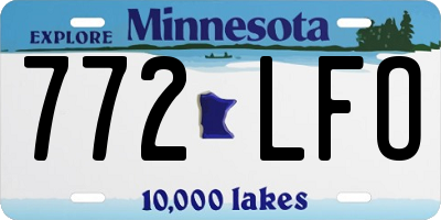 MN license plate 772LFO