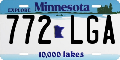 MN license plate 772LGA