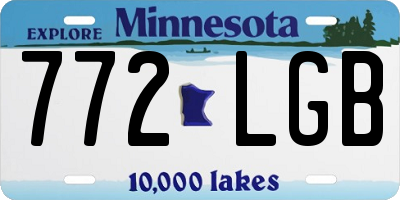 MN license plate 772LGB