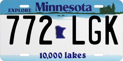 MN license plate 772LGK