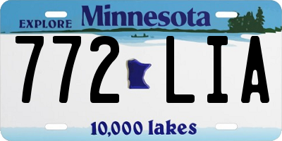 MN license plate 772LIA