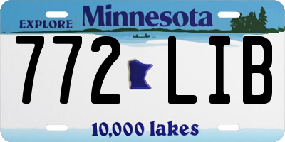 MN license plate 772LIB
