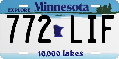 MN license plate 772LIF