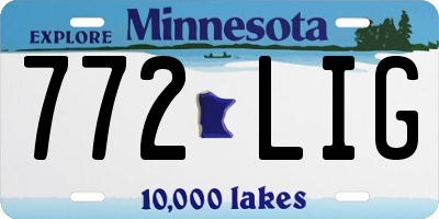 MN license plate 772LIG