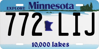 MN license plate 772LIJ