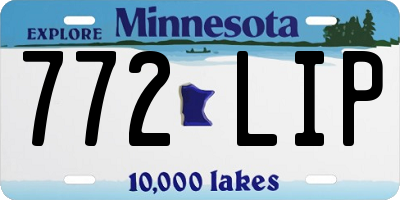 MN license plate 772LIP