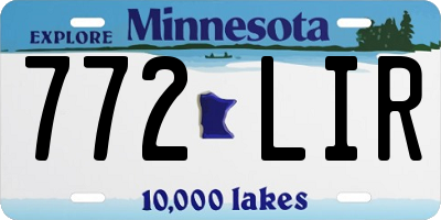 MN license plate 772LIR