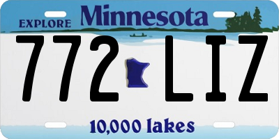 MN license plate 772LIZ