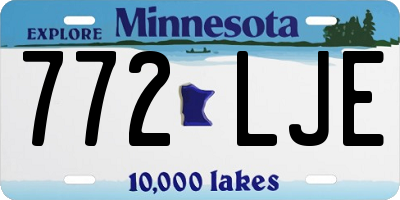 MN license plate 772LJE