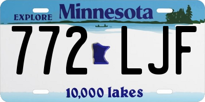 MN license plate 772LJF