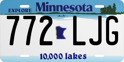 MN license plate 772LJG