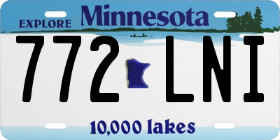 MN license plate 772LNI
