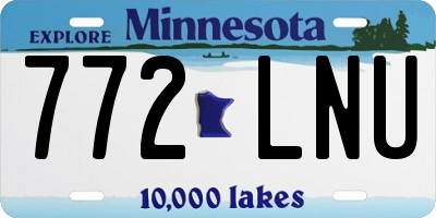 MN license plate 772LNU
