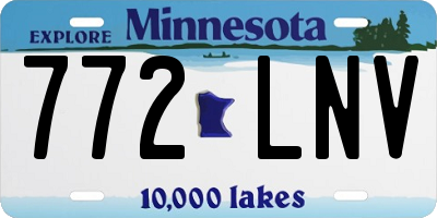 MN license plate 772LNV