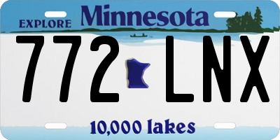 MN license plate 772LNX