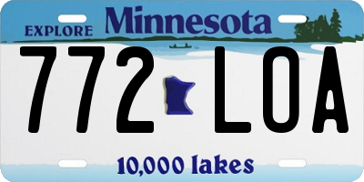MN license plate 772LOA