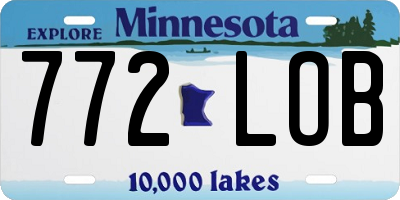 MN license plate 772LOB
