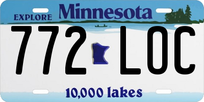 MN license plate 772LOC