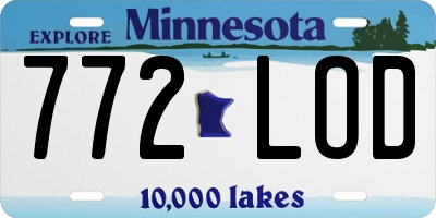 MN license plate 772LOD