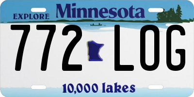 MN license plate 772LOG