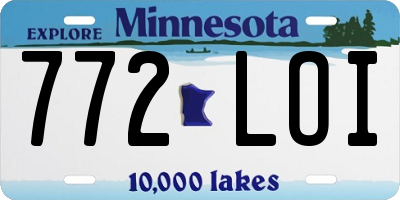 MN license plate 772LOI
