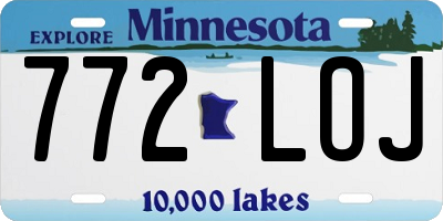 MN license plate 772LOJ