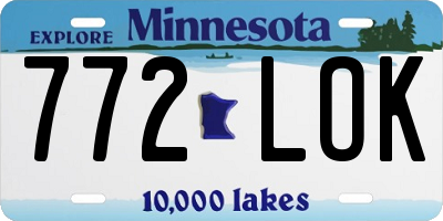 MN license plate 772LOK
