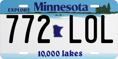 MN license plate 772LOL