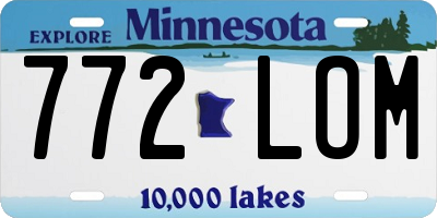 MN license plate 772LOM