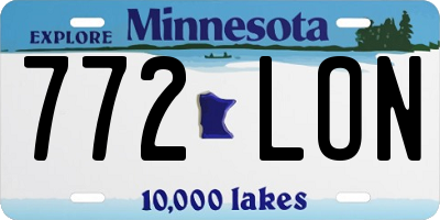 MN license plate 772LON