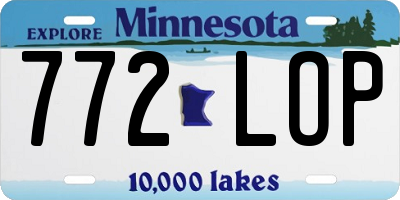 MN license plate 772LOP