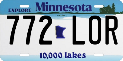 MN license plate 772LOR